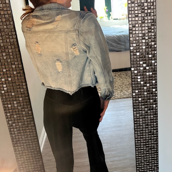 Salvaje Denim Jacket Short - Light Wash - Picture 4 of 7